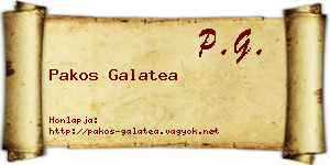 Pakos Galatea névjegykártya